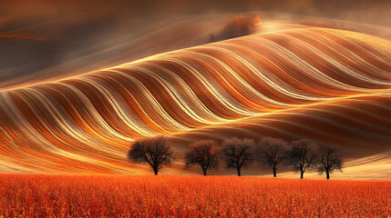 Warm golden autumnal landscape