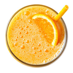 Refreshing Orange Juice with Slice Garnish and Straw