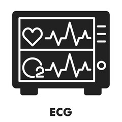 Ecg Solid Black Icon