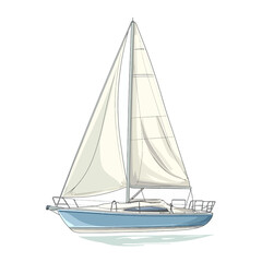 sailing boat on white background