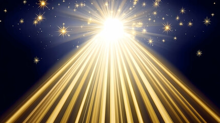 Golden light rays background