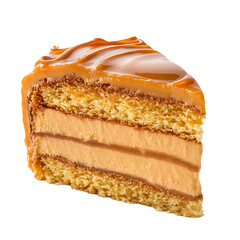 Layered Caramel Cake Slice with Smooth Glaze
