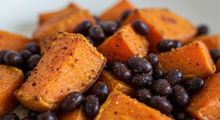 Roasted Sweet Potatoes And Black Beans