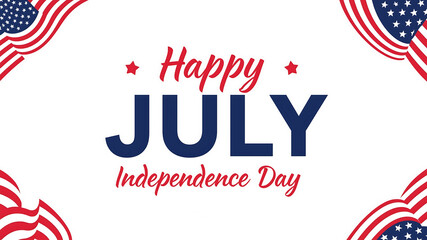 Happy July Independence Day Celebration Design