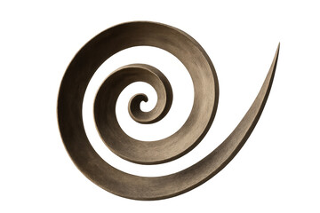 Fototapeta premium Mathematical spiral pattern derived from fibonacci sequence, crafted in wood, symbolizing natural mathematical harmony against translucent backdrop
