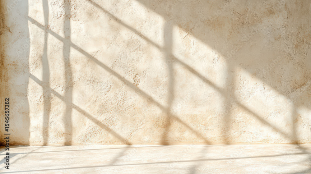 Poster textured neutral wall with soft shadows creating serene atmosphere