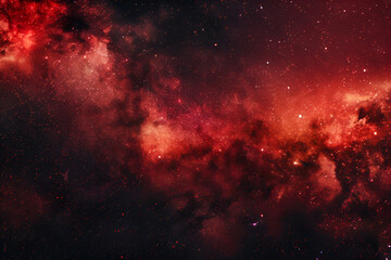 Fototapeta premium Red Nebula Cosmic Dust Starscape Space Background,