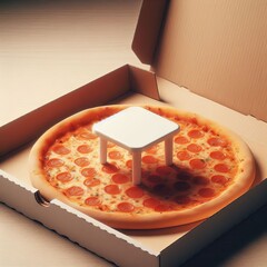 Pizza Saver A small white plastic table sitting alone in the cen