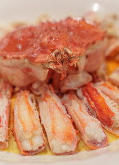 Delicious and tempting king crab feast