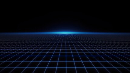 Retro Futuristic Grid Landscape