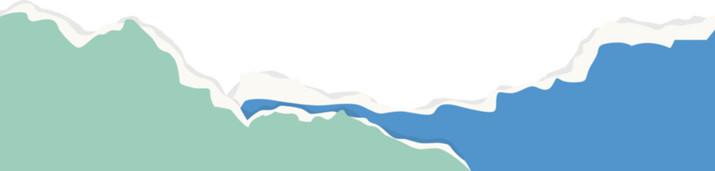 Paper tor, ripped pieces of colorful paper. Ripped paper strips. Vector illustration