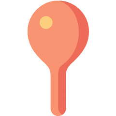 Vector Minimalist SVG Icon of a Ping Pong Paddle with Flat Design Style in Soft Coral Colors