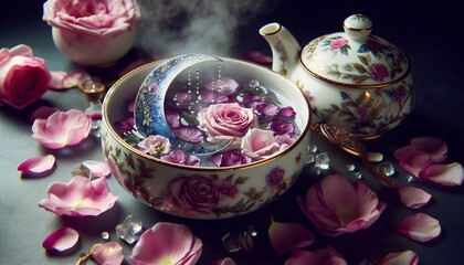 Moon infused petals steeped in crystal brooks