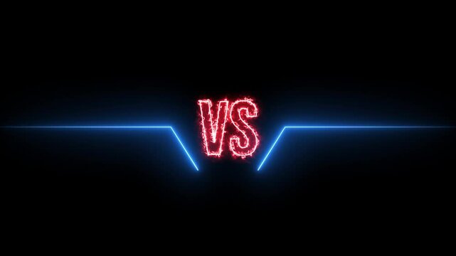 neon versus logo vs letters for sports and fight competition. Battle and match, game concept competitive. banner sport vs, team concept.Versus Match torch light, suitable for gaming content.