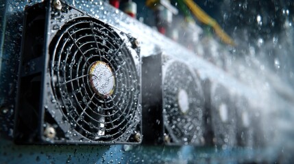 Close-Up of Cooling System Vents in a Data Center Environment