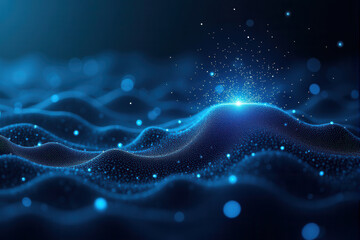 Abstract 3D illustration of a futuristic digital network
