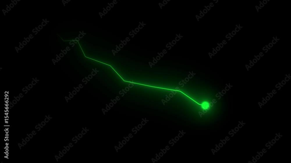 Poster down curve arrow animation, falling prices concept arrow animation 4k animated down curve arrow anim