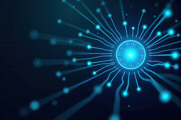 Abstract 3D illustration of a futuristic digital network