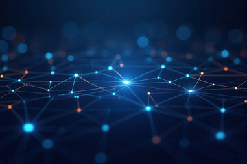 Abstract 3D illustration of a futuristic digital network