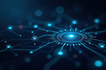Abstract 3D illustration of a futuristic digital network