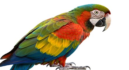 Obraz premium 鮮やか羽根 鮮明描写 美しいオウム 白背景. AI Generated