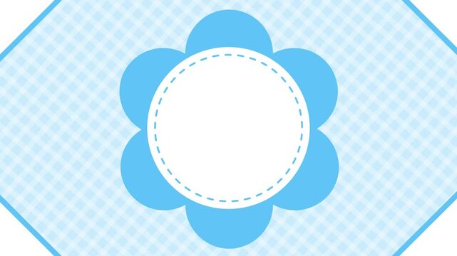 Cute check pattern and flower frame background
