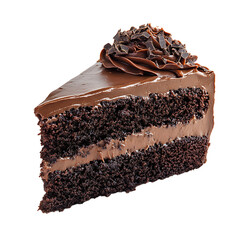 Decadent Slice of Chocolate Cake with Rich Frosting and Layered Filling