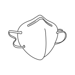 Face mask doodle, hand drawn vector doodle illustration of a face mask used by people against COVID-19.Surgical mask, hand drawn vector doodle illustration.