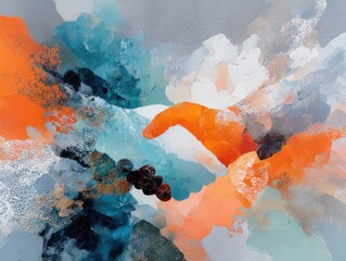 Abstract painting with vibrant colors