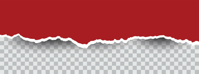Pieces of torn black horizontal paper with soft shadow stuck on white squared background. Abstract realistic ornament or decoration clip art for social media banner background. Vector illustration