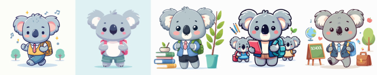 cute koala vector going to school © sarah16blakeyxh2