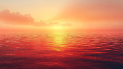Fototapeta premium Ocean sunset calm water warm colors peaceful scene