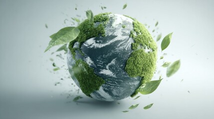 A globe made of earth and greenery, depicting a harmony between nature and environment.