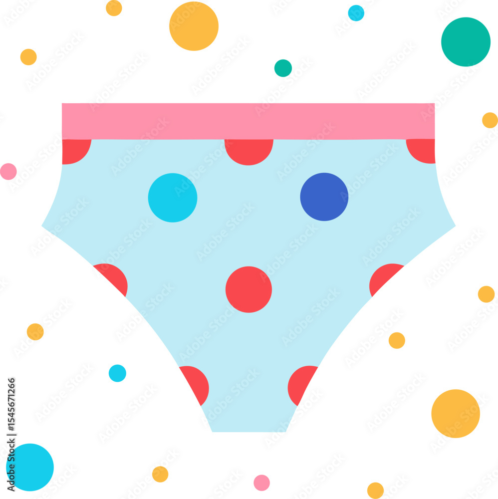 Poster underwear pattern vector, minimal colorful dot grid all‑over print with white background.