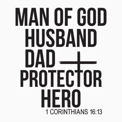Man Of God Husband Dad Protector Hero Retro SVG T shirt design vector sublimation PNG