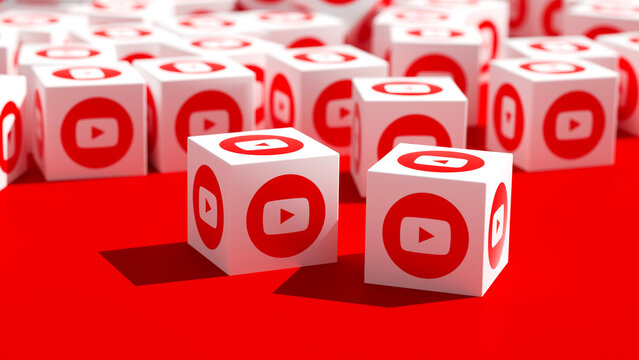 YouTube 3D Social Media Icons