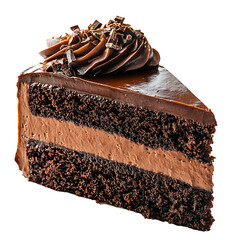 Decadent Slice of Chocolate Cake with Creamy Filling and Whipped Topping