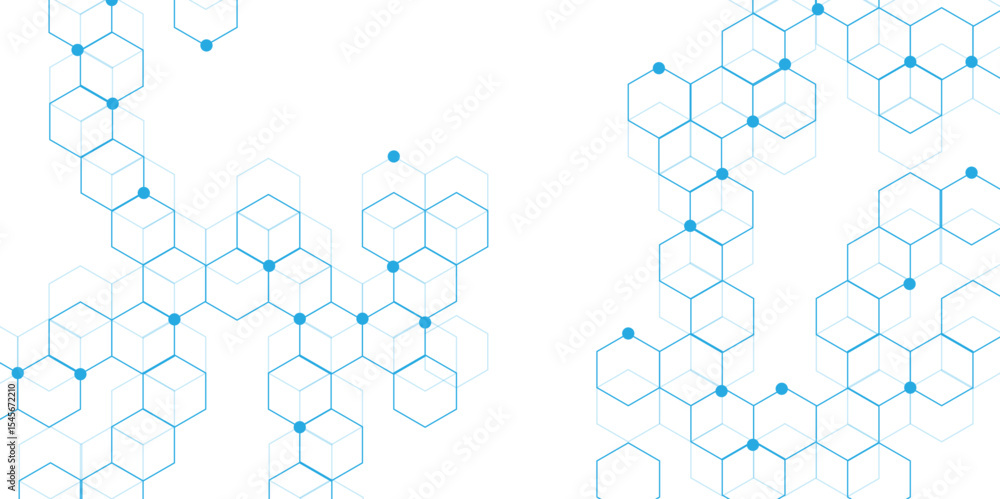 Aufkleber abstract geometric blue texture background. blue hexagon 3d background texture. 3d rendering illustr