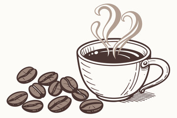 Morning Brew: Steaming Coffee and Beans