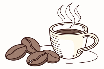 Morning Brew: Steaming Coffee and Beans