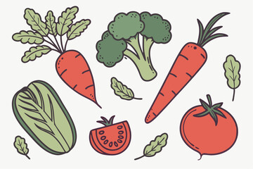 Healthy Harvest Icons – Vector Veggies Collection