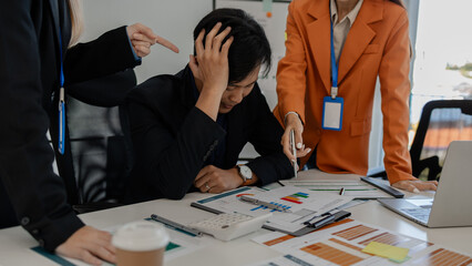 these businessmen are under stress because their company is facing problems, the company is facing a financial crisis which is causing their business to go bankrupt, stressed, startup