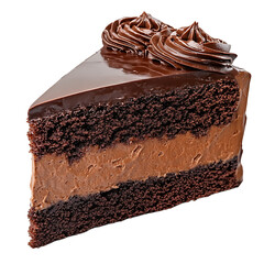 Decadent Slice of Chocolate Layer Cake with Rich Frosting