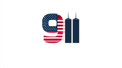 11 September- illustration for Patriot Day USA poster or banner.