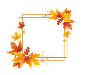 Autumn Leaves Background, Hand Drawn Flat Autumn Background, Maple Leaf Autumn Background