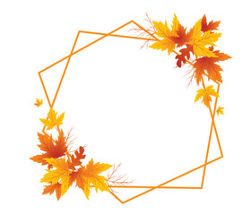 Autumn Leaves Background, Hand Drawn Flat Autumn Background, Maple Leaf Autumn Background