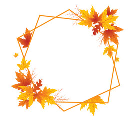 Autumn Leaves Background, Hand Drawn Flat Autumn Background, Maple Leaf Autumn Background