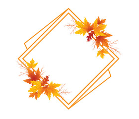 Autumn Leaves Background, Hand Drawn Flat Autumn Background, Maple Leaf Autumn Background