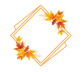 Autumn Leaves Background, Hand Drawn Flat Autumn Background, Maple Leaf Autumn Background