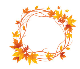 Autumn Leaves Background, Hand Drawn Flat Autumn Background, Maple Leaf Autumn Background